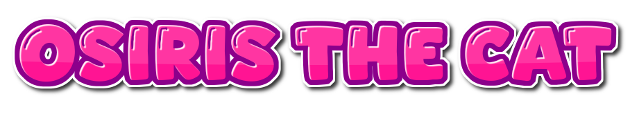A colorful logo with a text saying: 'Osiris The Cat'